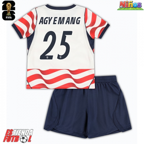Estados Unidos Patrick Agyemang #25 Primera Equipación Niños Mundial 2026 Manga Corta (+ Pantalones cortos)